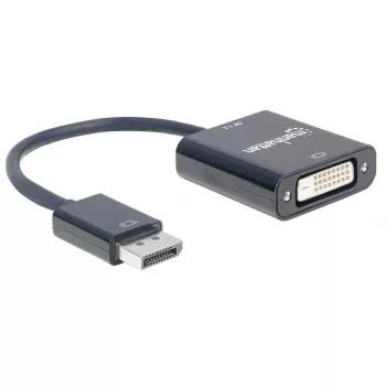 Manhattan DisplayPort 1.2a į DVI-D 24+1 adapterio laidas, 1080p@60Hz, 23cm, kištukas į lizdą, aktyvus, suderinamas su DVI-D, juodas, trejų metų garantija, atitinka DP2DVIS