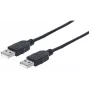 Manhattan USB-A į USB-A laidas, 1 m, kištukas–kištukas, 480 Mbps (USB 2.0), Hi-Speed USB, juodas, garantija visam naudojimo laikui, atitinka USB2AA1M.