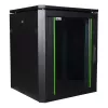 Laisvai pastatomas stovas Lanview RDL12U66BL — 12U, 600 kg, raktinis užraktas, reguliuojamos kojelės, kabelių valdymas, IP40, juodas