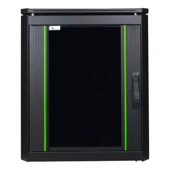 Laisvai pastatomas stovas Lanview RDL12U66BL — 12U, 600 kg, raktinis užraktas, reguliuojamos kojelės, kabelių valdymas, IP40, juodas