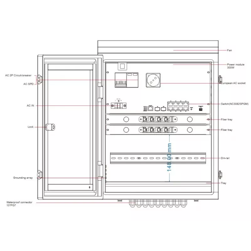 Ernitec ELECTRA-M10-OUTDOOR tinklo komutatorius 10 prievadų PoE palaikymas