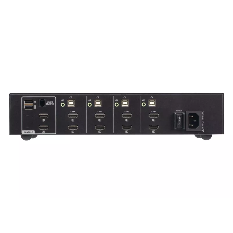 ATEN 4 prievadų USB HDMI dviejų ekranų saugus KVM komutatorius 4K Ultra HD