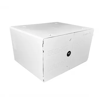 Nešiojamų įrenginių valdymo spintelė LEBA NoteBox 16 su raktiniu užraktu, USB-C prievadais, 12 W vienam įrenginiui, USB 2.0, tvirtinama prie sienos arba stalo, balta