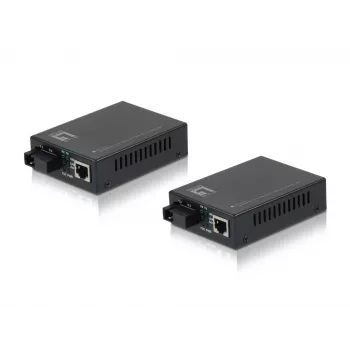 LevelOne RJ45 į SC BIDI Fast Ethernet medijos keitiklių rinkinys, vienmodis šviesolaidis, 20 km
