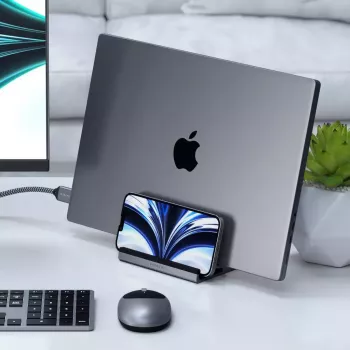 Nešiojamojo kompiuterio ir planšetės stovas Satechi ST-ADVSM sidabrinis suderinamas su MacBook Pro