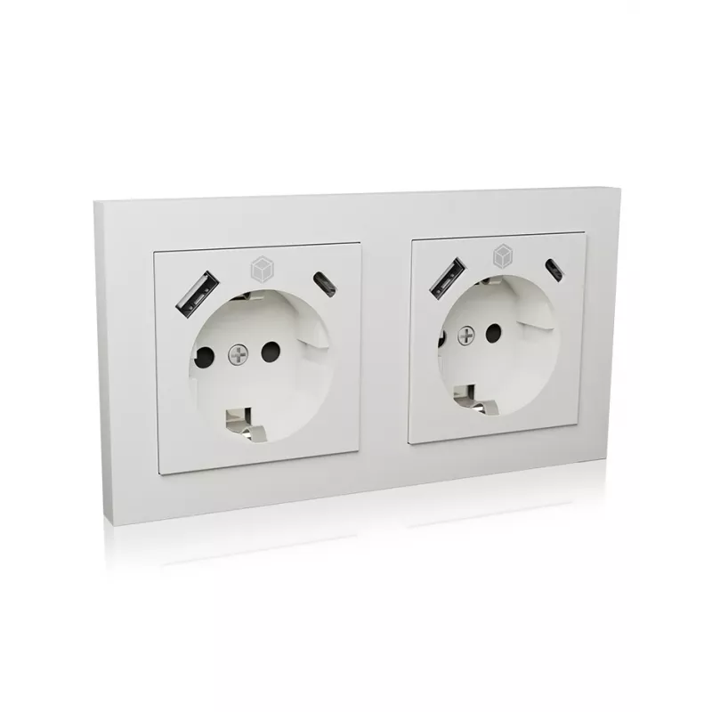 ICY BOX IB-MPS4200W-PD kištukinis lizdas F tipo + USB A + USB C baltas