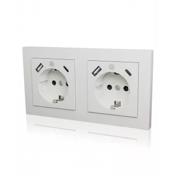 ICY BOX IB-MPS4200W-PD kištukinis lizdas F tipo + USB A + USB C baltas