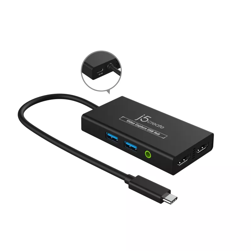 Vaizdo fiksavimo USB šakotuvas j5create JVA01-N 1920x1080 30 Hz juodas