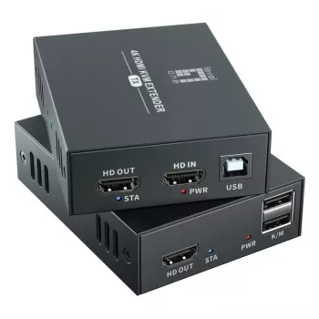 AV plėtiklio rinkinys (siųstuvas ir imtuvas) LEVELONE HVE-8111, 3840x2160, Cat6, USB-A/USB-B, DC 12V (2 vnt.)