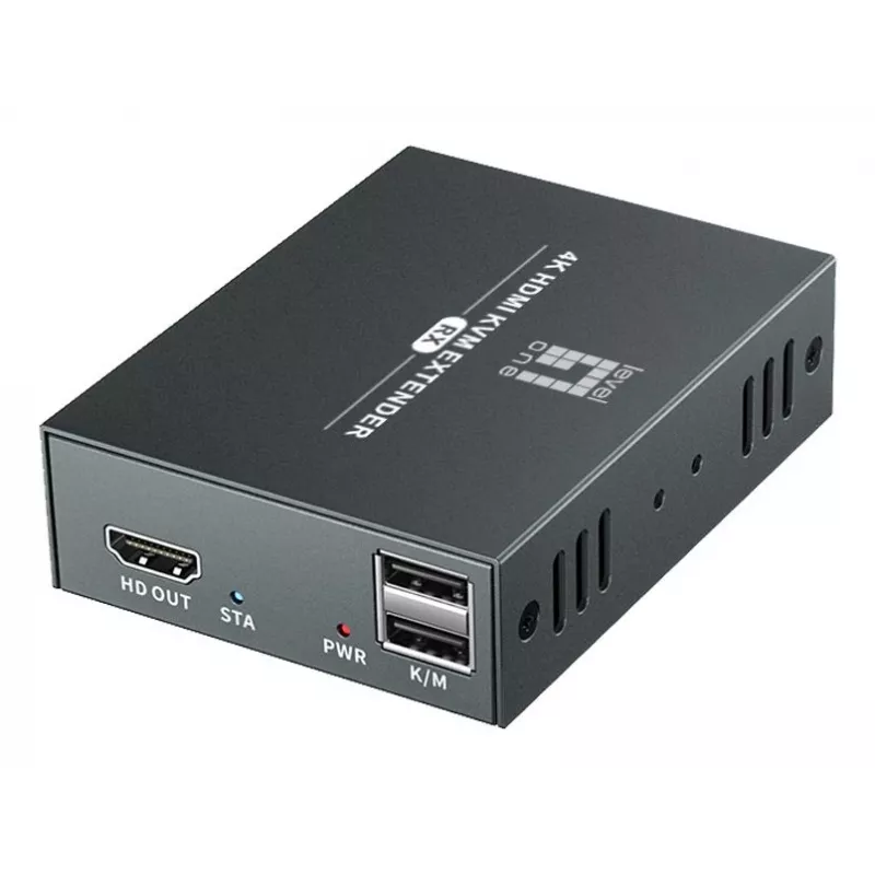 AV plėtiklio rinkinys (siųstuvas ir imtuvas) LEVELONE HVE-8111, 3840x2160, Cat6, USB-A/USB-B, DC 12V (2 vnt.)