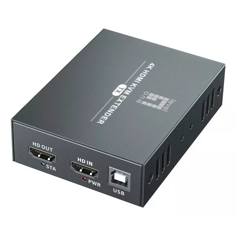 AV plėtiklio rinkinys (siųstuvas ir imtuvas) LEVELONE HVE-8111, 3840x2160, Cat6, USB-A/USB-B, DC 12V (2 vnt.)