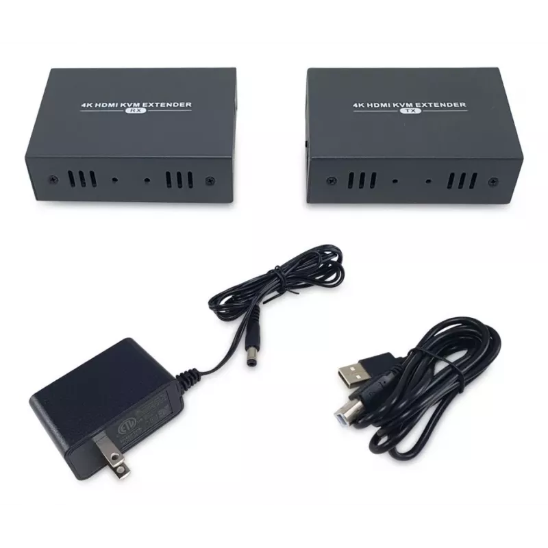 AV plėtiklio rinkinys (siųstuvas ir imtuvas) LEVELONE HVE-8111, 3840x2160, Cat6, USB-A/USB-B, DC 12V (2 vnt.)