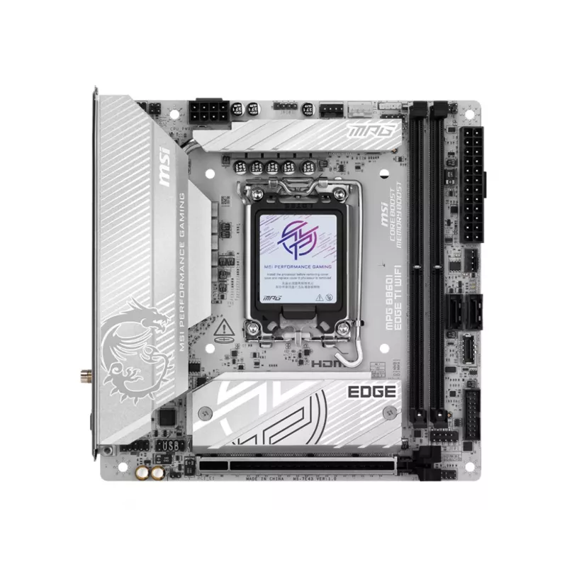 MSI MPG B860I EDGE TI WIFI pagrindinė plokštė Intel B860 LGA 1851 (Socket V1) mini ITX