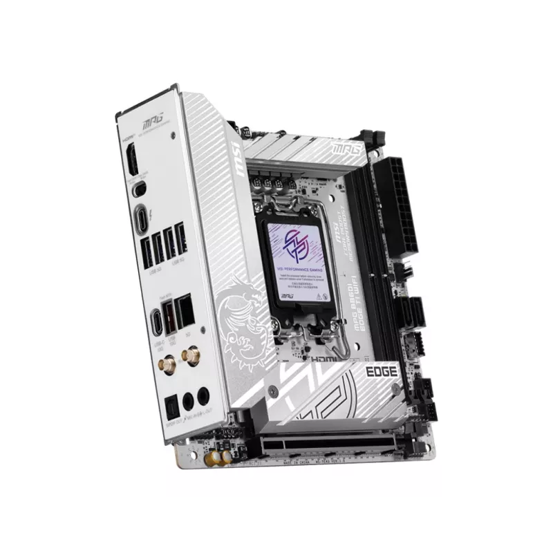 MSI MPG B860I EDGE TI WIFI pagrindinė plokštė Intel B860 LGA 1851 (Socket V1) mini ITX