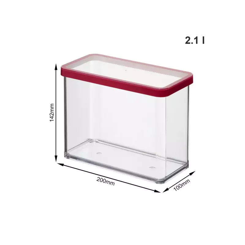 Maisto indas rotho LOFT 2,1 L stačiakampis permatomas 100×200×142 mm, technopolimeras