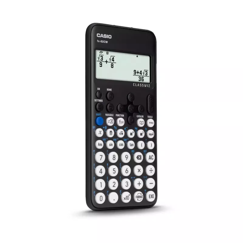 Mokslinis skaičiuotuvas CASIO ClassWiz FX-82CW — 252 funkcijos, 2 eilučių ekranas, 12 skaitmenų, 48 klavišai, AAA baterija