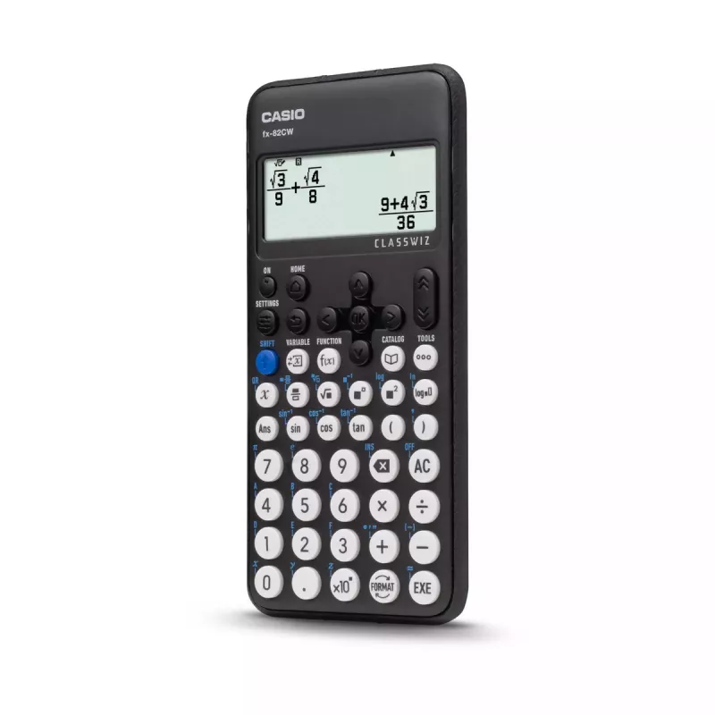 Mokslinis skaičiuotuvas CASIO ClassWiz FX-82CW — 252 funkcijos, 2 eilučių ekranas, 12 skaitmenų, 48 klavišai, AAA baterija
