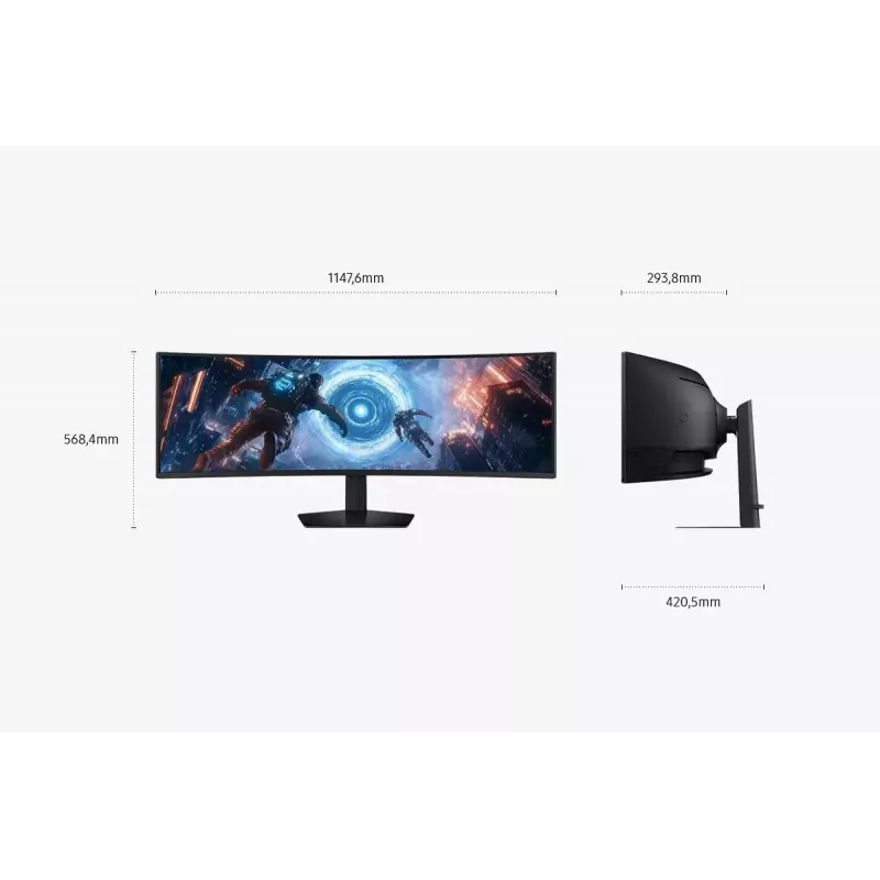 Samsung S49FG912EU kompiuterio monitorius 124,5 cm (49 colių) 5120 x 1440 pikselių Dual QHD LCD juodas