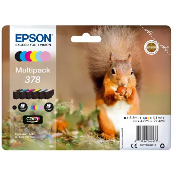 Rašalo kasetė Epson C13T37884010 juoda žydra šviesiai žydra šviesiai purpurinė purpurinė geltona