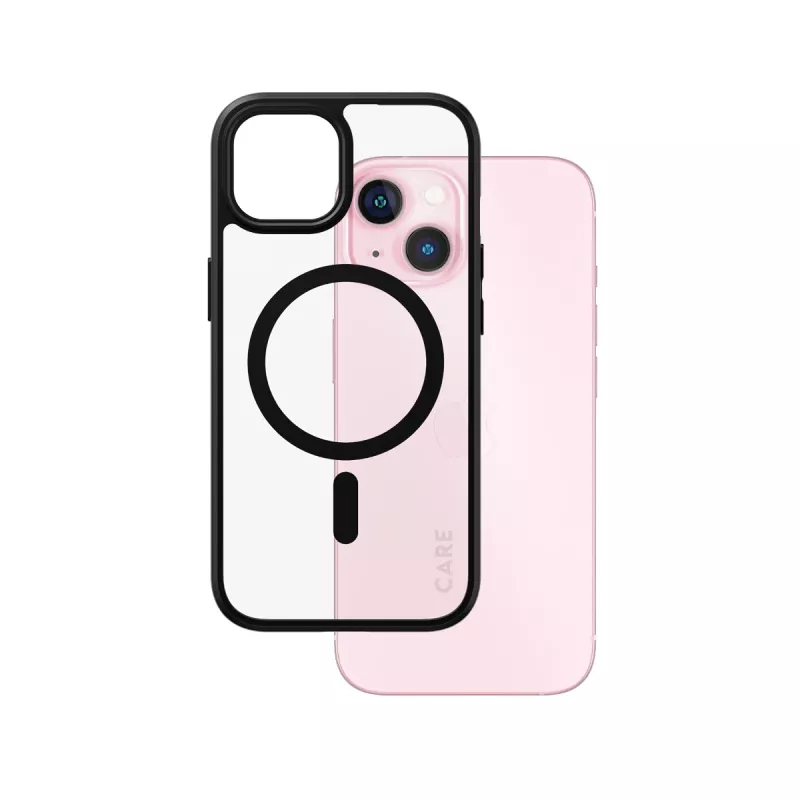 dangtelis PanzerGlass CARE by Flagship dėklas Transparent Urban Combat Juoda MagSafe iPhone 15