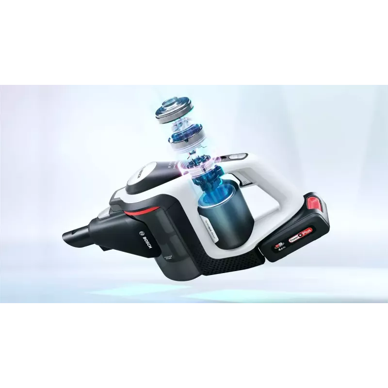 Bosch Serie 8 BBS8214 belaidis dulkių siurblys / elektrinė šluota 2-in-1 belaidis dulkių siurblys Baterija Sausas Be maišelio Balta 4 Ah