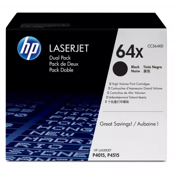 HP 64X 2 pakuotės didelės talpos juodos Originalios LaserJet dažų kasetės