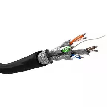 Tinklo kabelis Goobay CAT 6 lauko S/FTP 100 m juodas