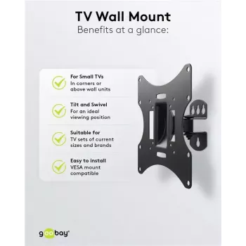 TV sieninis laikiklis Basic Tilt Goobay 51893
