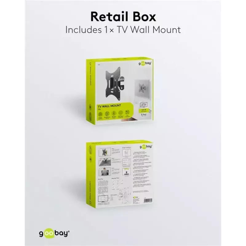 TV sieninis laikiklis Basic Tilt Goobay 51893