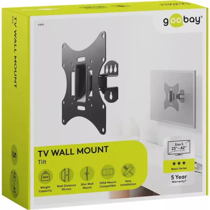 TV sieninis laikiklis Basic Tilt Goobay 51893