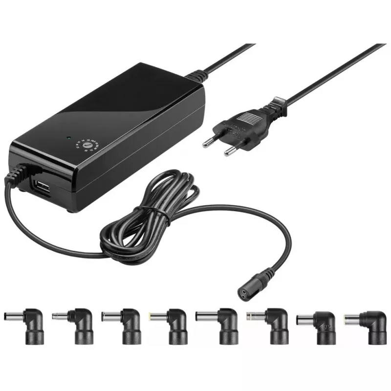 Goobay 90 W nešiojamojo kompiuterio maitinimo šaltinis, juodas, vidinis, 100–240 V