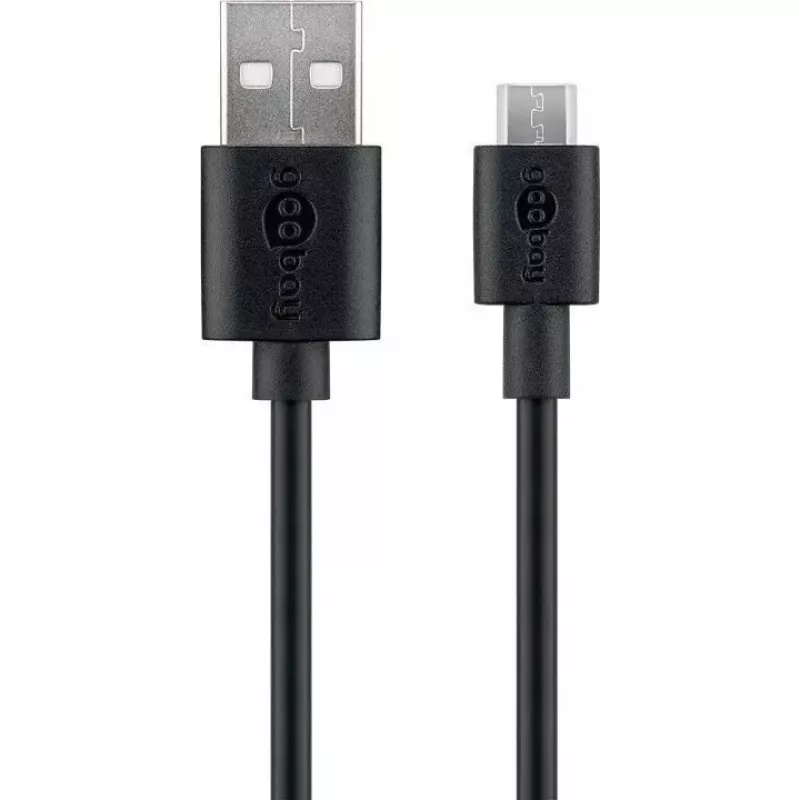 Goobear Micro-USB greito įkrovimo ir sinchronizavimo laidas 1 m USB 2.0 juodas