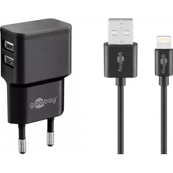 Įkroviklio rinkinys vidaus Goobay Dual Apple Lightning 44995