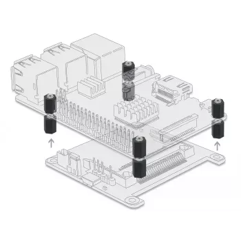 Tarpiklis M2.5 šešiakampis vidinis 10 mm juodas 4 vnt. DeLOCK 60243