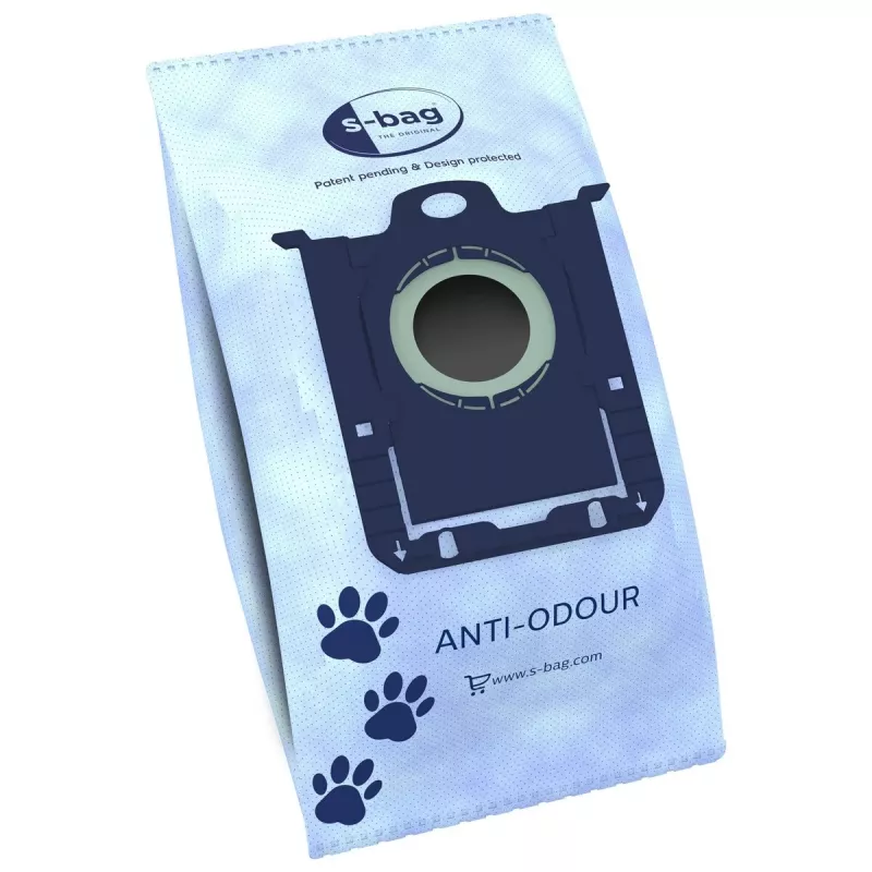 Electrolux s-bag Anti Odour dulkių maišelių rinkinys 4 vnt. cilindriniams dulkių siurbliams, balti