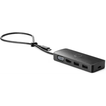 HP USB-C Travel Hub G2, laidinis, USB 3.2 Gen 1 (3.1 Gen 1) Type-C, juoda, Kinija, Windows 10, 107 mm