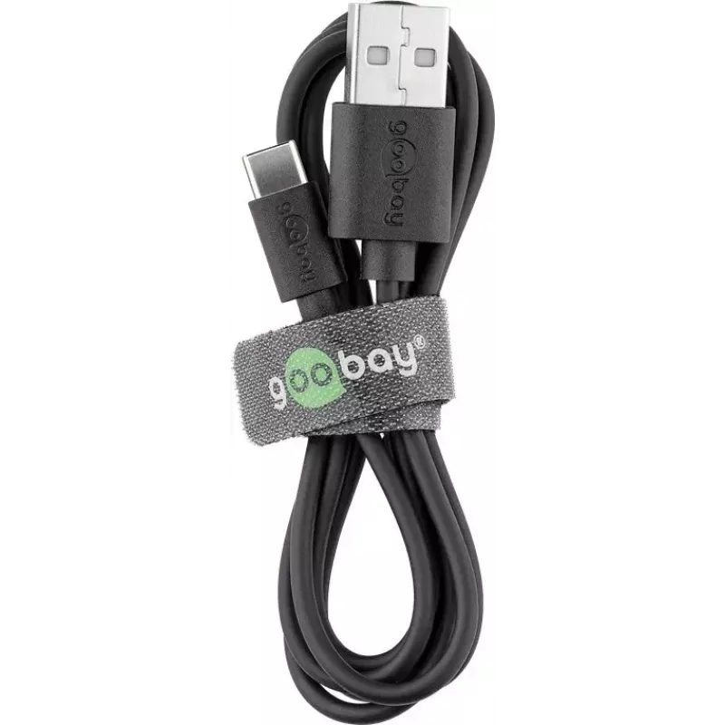 Įkroviklio rinkinys Goobay USB-C 5 W su kabeliu 1 m juodas