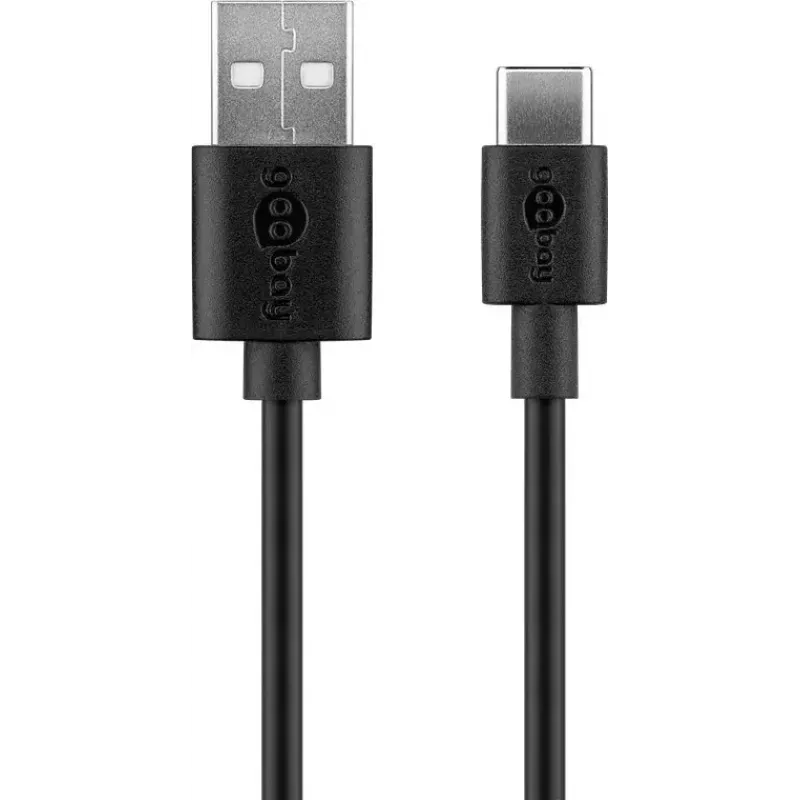 Įkroviklio rinkinys Goobay USB-C 5 W su kabeliu 1 m juodas