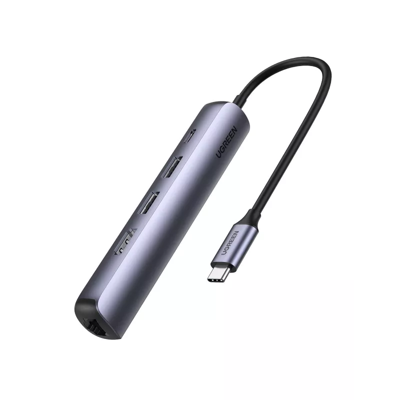 Ugreen 10919 nešiojamojo kompiuterio dokas / prievadų replikatorius Laidinis USB 3.2 Gen 1 (3.1 Gen 1) Type-C Pilka