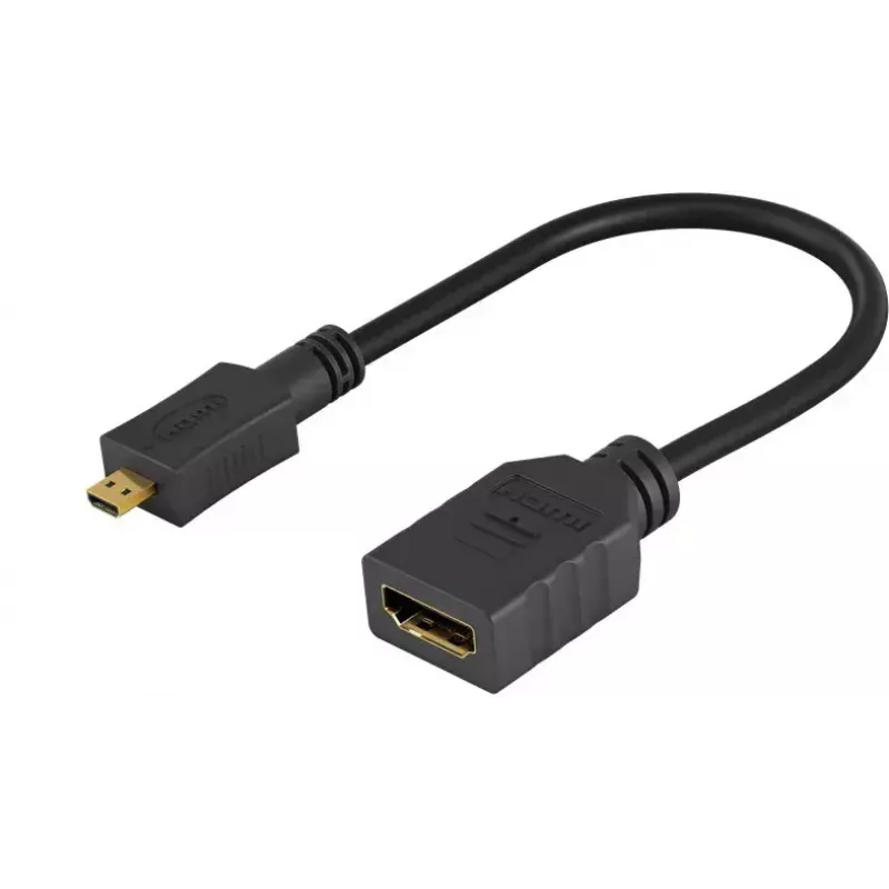 HDMI laidas Wentronic 58683 0,15 m D tipo Micro į A tipo standartinį, juodas