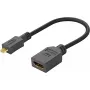 HDMI laidas Wentronic 58683 0,15 m D tipo Micro į A tipo standartinį, juodas