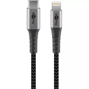 Goobay Lightning kabelis 2m Juoda Pilka 60W 3A USB C
