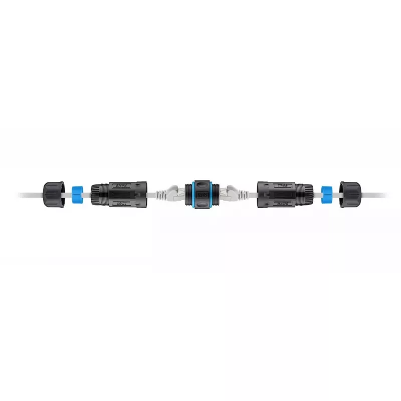 Goobay CAT 6A lauko RJ45 komutacinio kabelio mova IP68 juoda