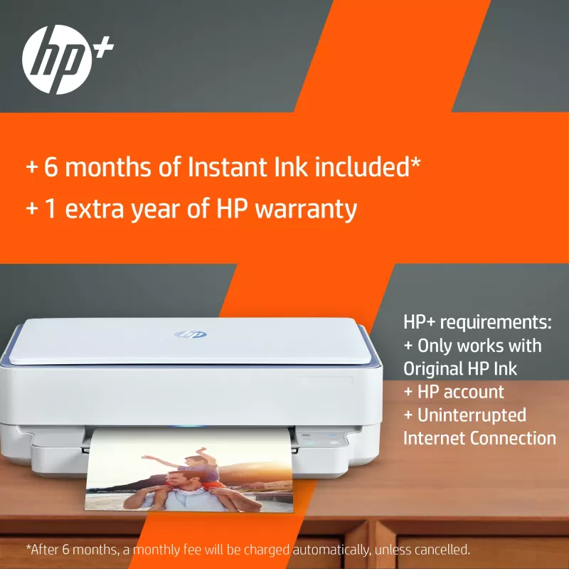 HP ENVY 6010e belaidis daugiafunkcis spalvotas spausdintuvas, Instant Ink; kopijavimo aparatas, skaitytuvas