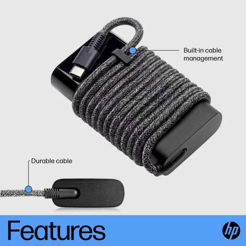 HP USB-C 65W nešiojamojo kompiuterio įkroviklis, Nešiojamasis kompiuteris, Vidaus, 90 V, 65 W, 5 - 20 V, 1.6 A