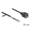 Tinklo kabelis DeLOCK 88007 RJ45 į 4 kontaktų/6 kontaktų Cat5e 0,3 m juodas