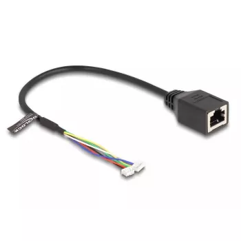 Tinklo kabelis DeLOCK 88007 RJ45 į 4 kontaktų/6 kontaktų Cat5e 0,3 m juodas