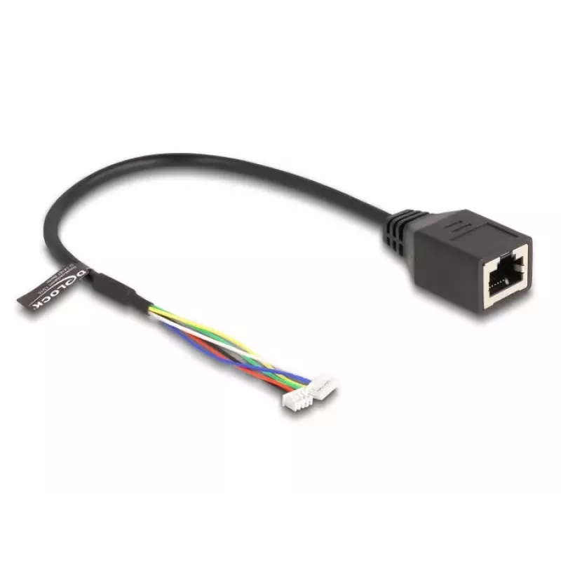 Tinklo kabelis DeLOCK 88007 RJ45 į 4 kontaktų/6 kontaktų Cat5e 0,3 m juodas