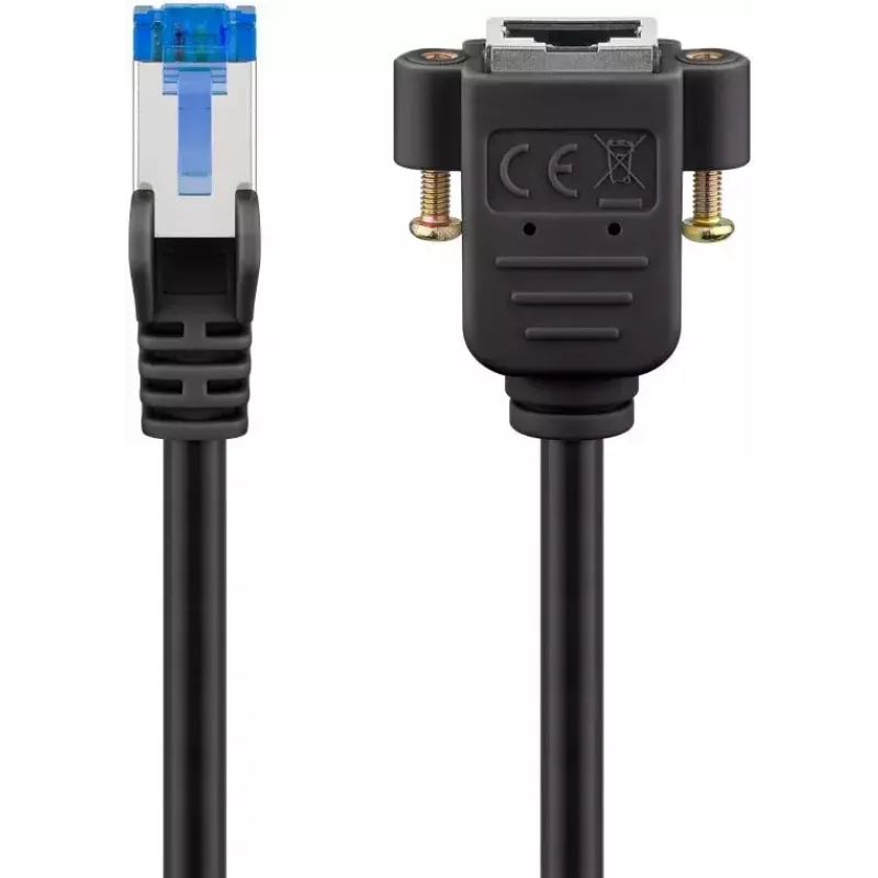 Tinklo kabelis Goobay 65641 RJ-45 Cat6a 0,5 m Juodas