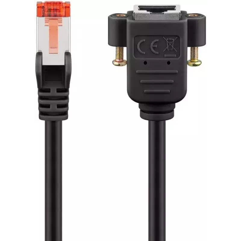 Tinklo kabelis Goobay 65637 RJ-45 Cat6 1m Juodas